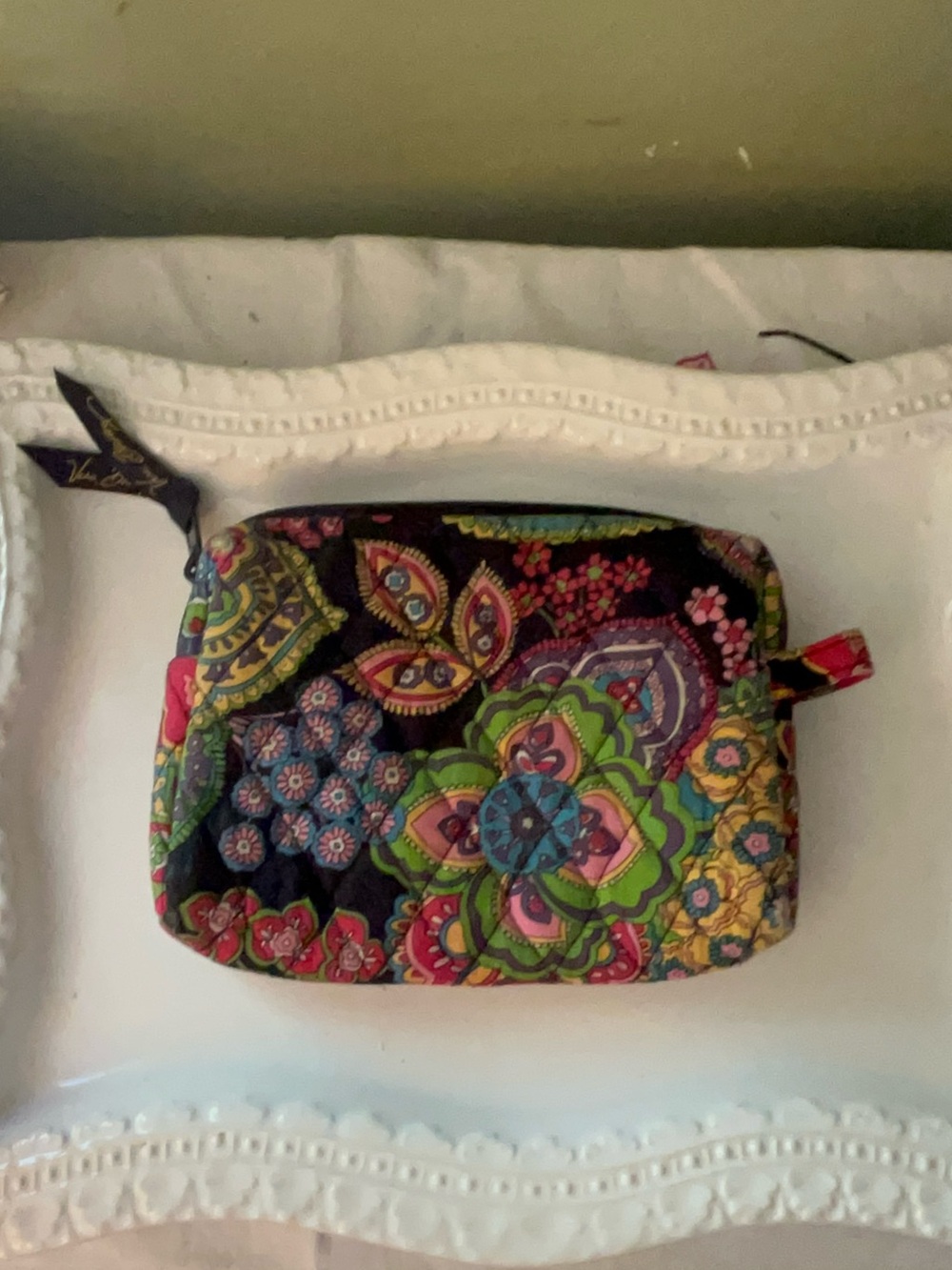Vera Bradley cosmetic makeup bag in the retired Symphony in Hue pattern - Picture 2 of 5